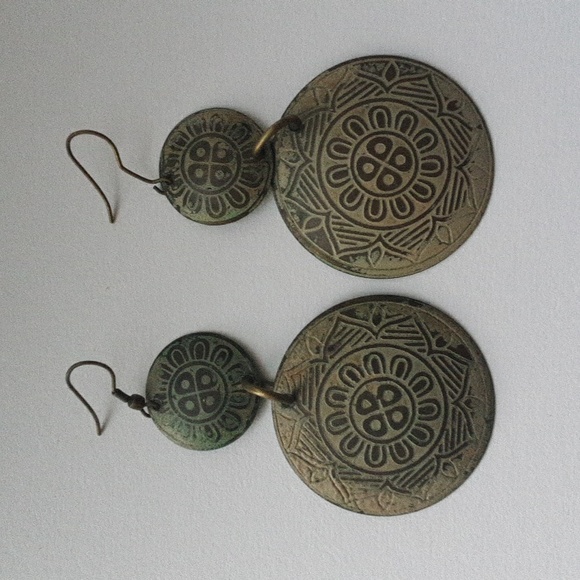 Metal Mandala Earrings - Picture 1 of 3